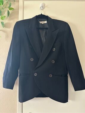 Vintage IGI & IGI Black Double-Breasted Women's Blazer Size XS